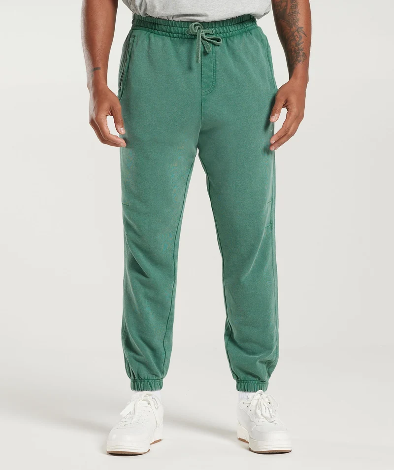 Gymshark Collegiate Joggers - Ink Teal/Acid Wash