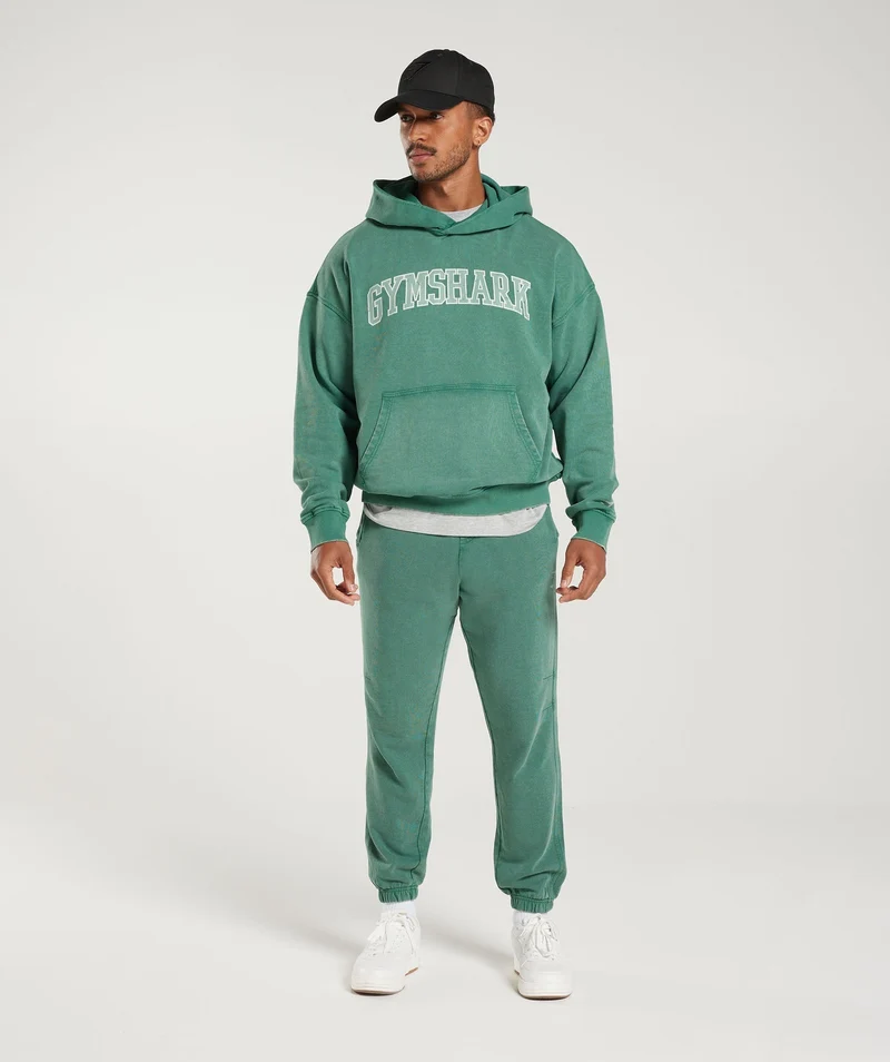 Gymshark Collegiate Joggers - Ink Teal/Acid Wash