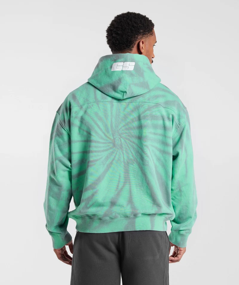Gymshark Rest Day Hoodie - Oxidized Green/Silhouette Grey/Spiral Optic Wash