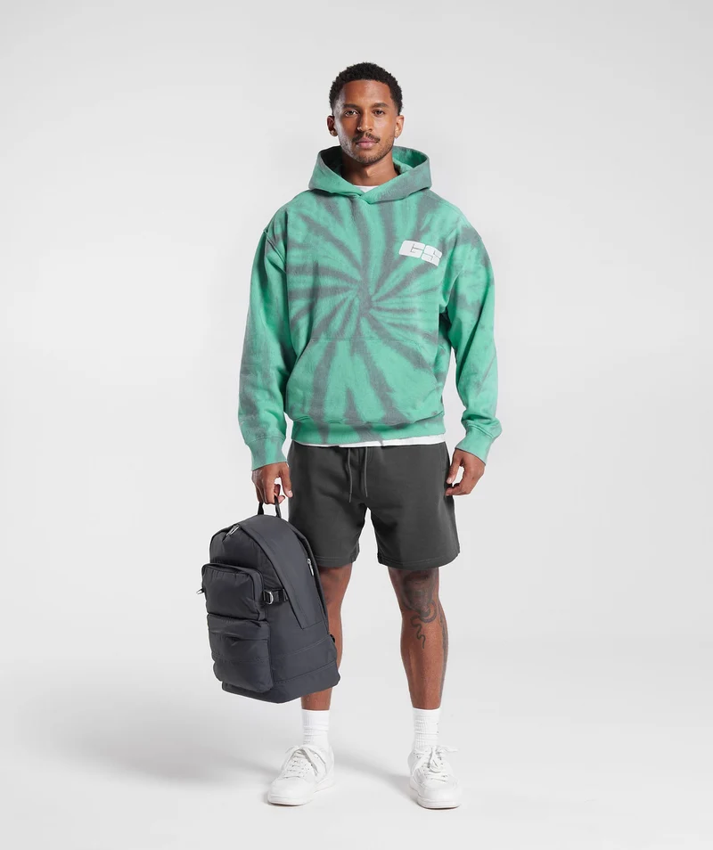 Gymshark Rest Day Hoodie - Oxidized Green/Silhouette Grey/Spiral Optic Wash