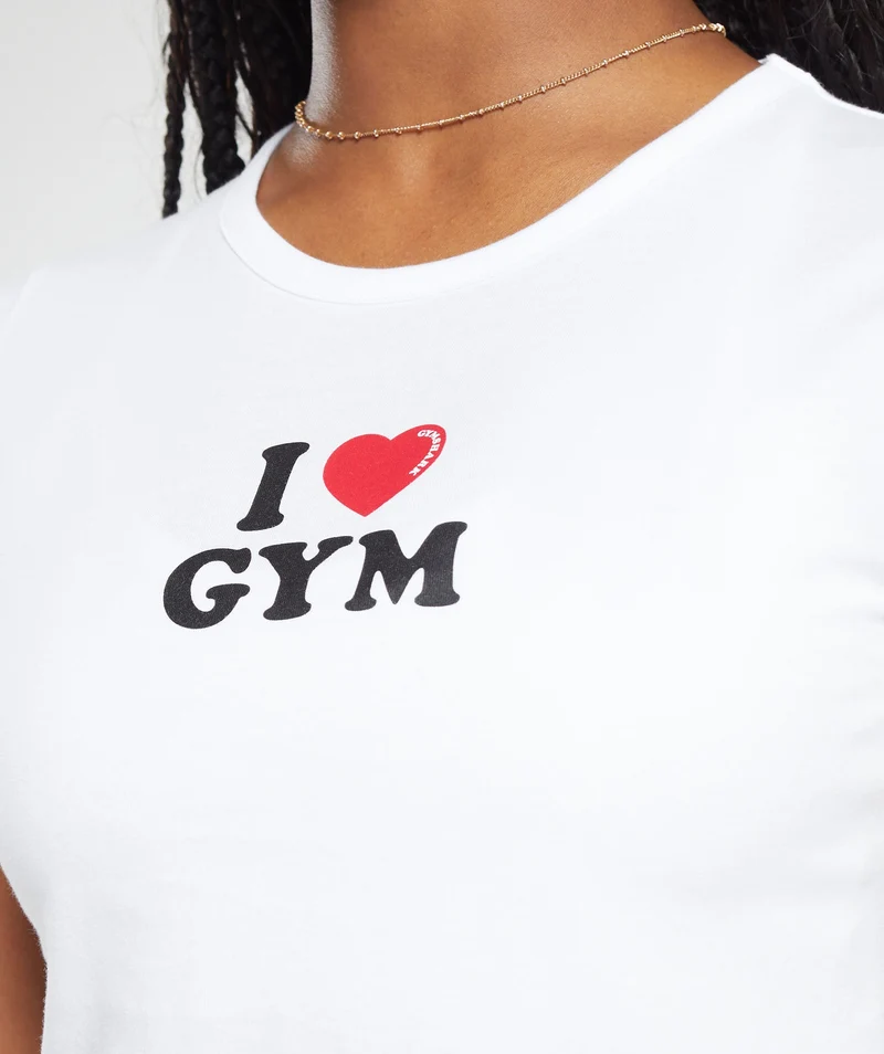 Gymshark I Heart Gym Baby T-Shirt - White