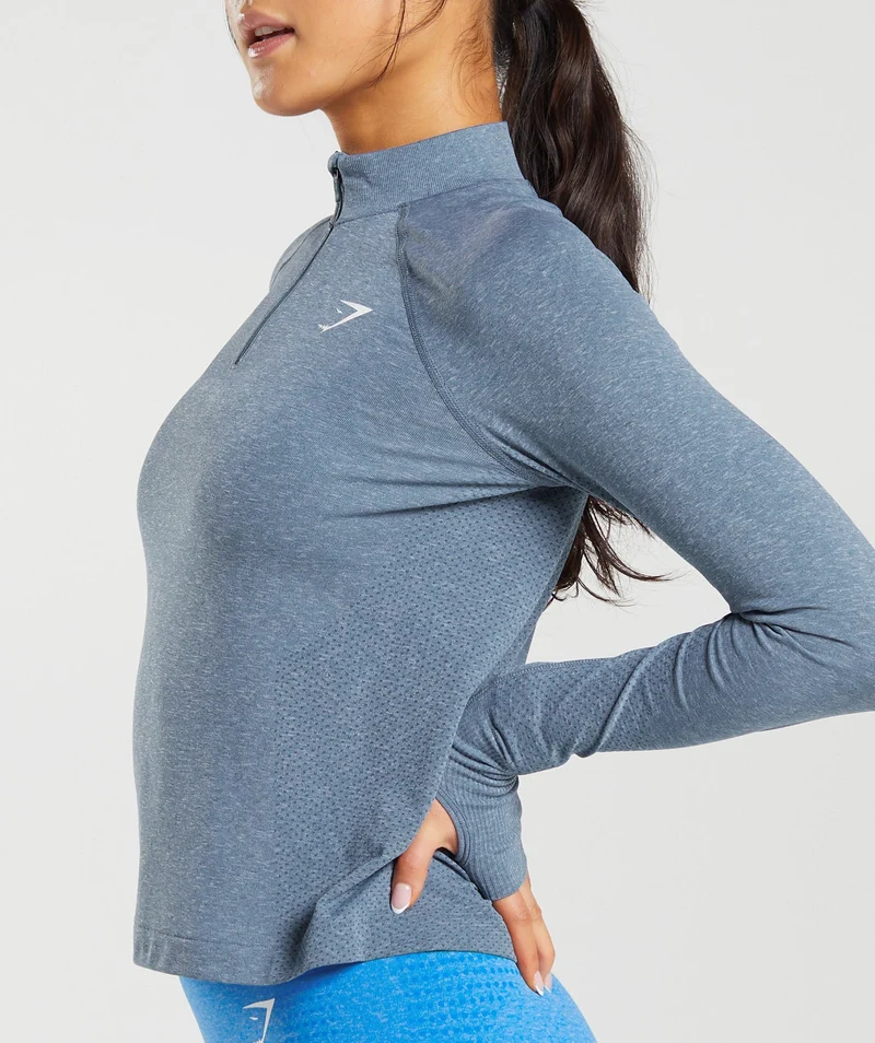 Gymshark Vital 1/4 Zip - Evening Blue Marl