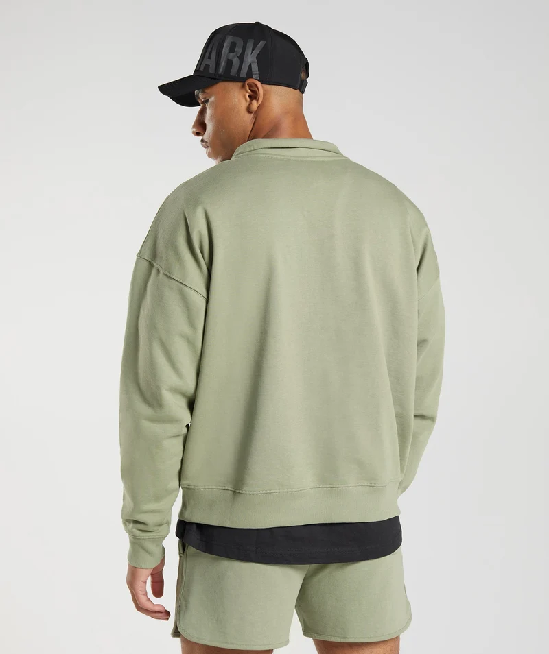 Gymshark Rest Day Sweats 1/4 Zip - Sage Green