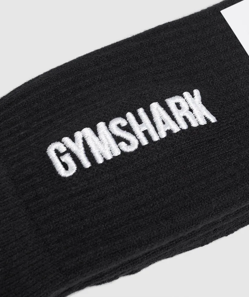 Gymshark Embroidered Logo Crew Socks - Black