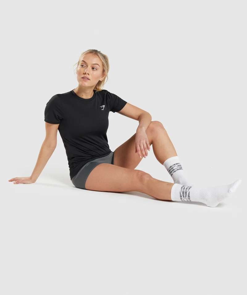 Gymshark Premium Logo Crew Socks 1pk - White