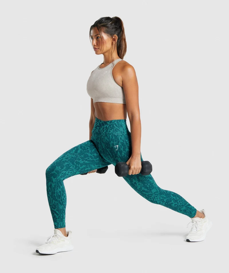 Gymshark Adapt Animal Seamless Leggings - Butterfly | Teal