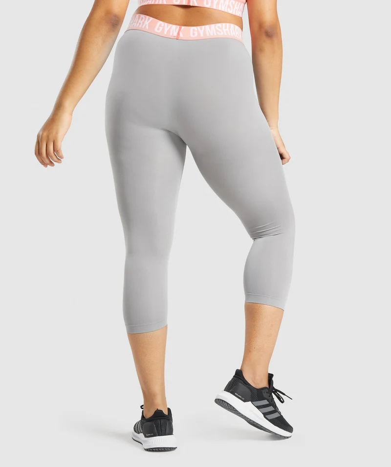 Gymshark Fit Seamless Cropped Leggings - Smokey Grey