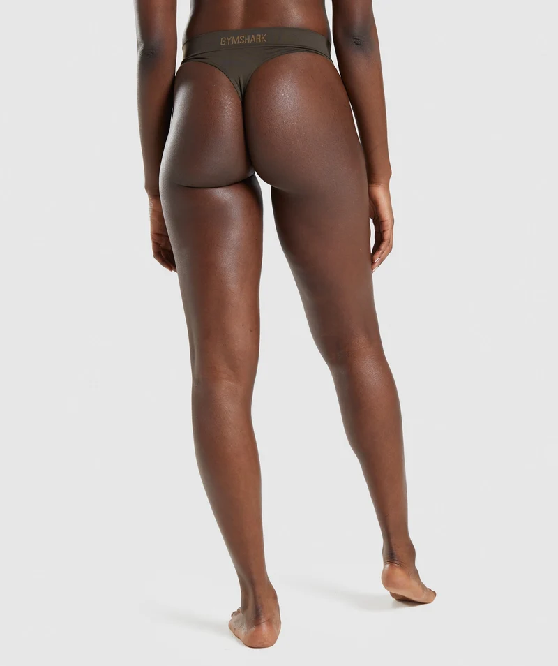 Gymshark Seamless High Rise Thong - Espresso Brown