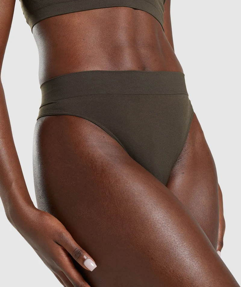 Gymshark Seamless High Rise Thong - Espresso Brown