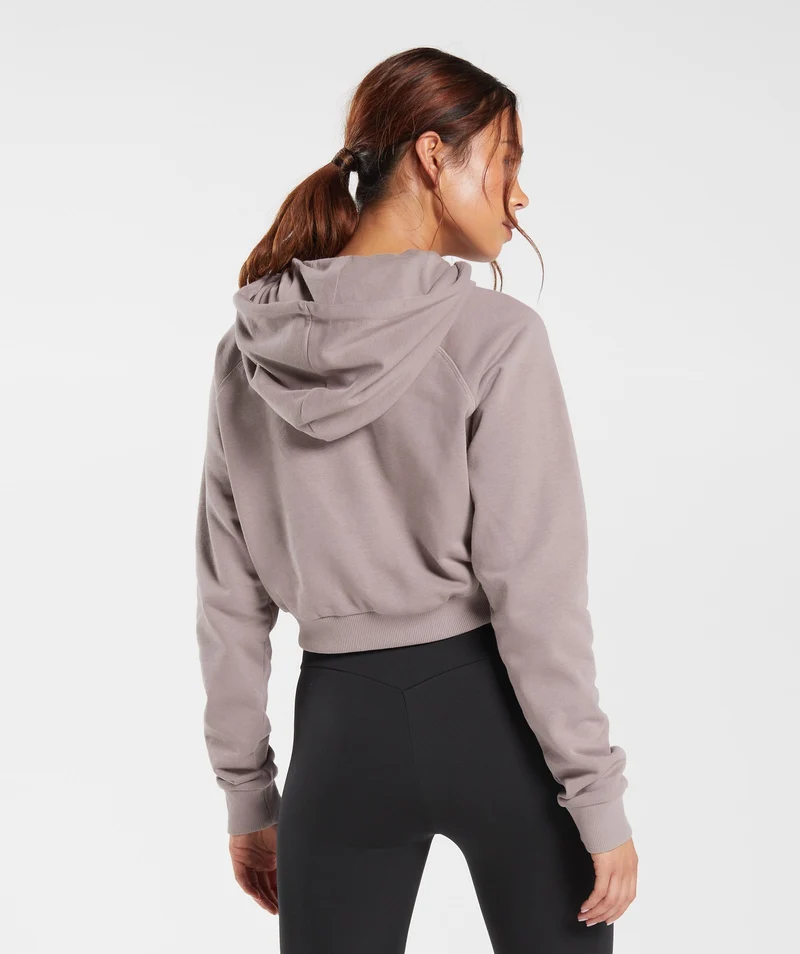 Gymshark Training Crop Hoodie - Washed Mauve