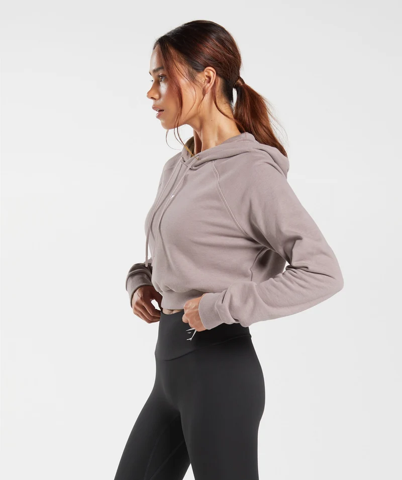 Gymshark Training Crop Hoodie - Washed Mauve