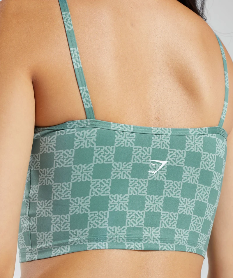 Gymshark Monogram Crop Cami Tank - Frost Teal