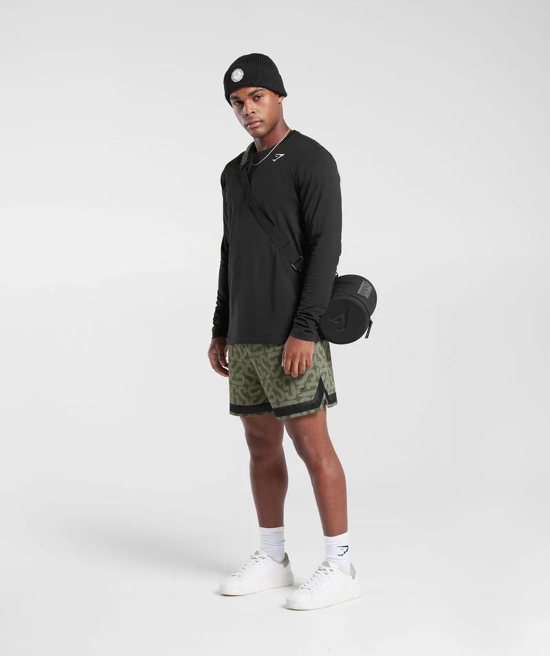 Gymshark Monogram Mesh Shorts - Dusty Olive