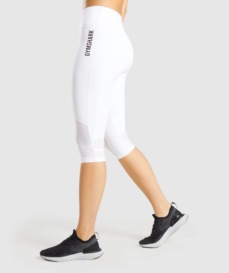 Gymshark Pulse Cropped Leggings - White
