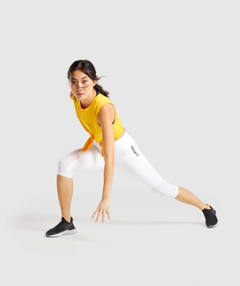 Gymshark Pulse Cropped Leggings - White
