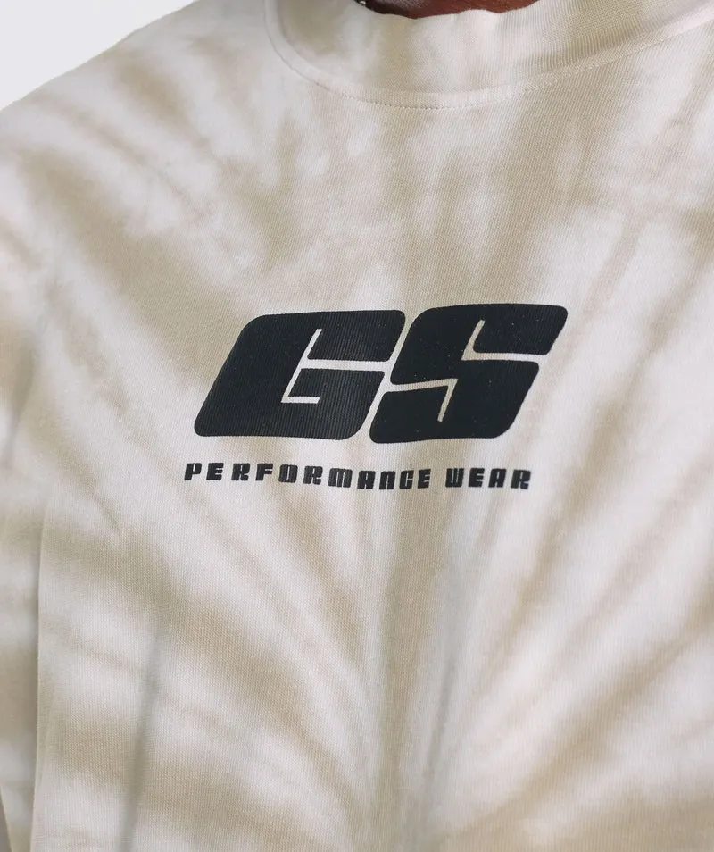 Gymshark Rest Day Long Sleeve T-Shirt - White/Mushroom Brown/Spiral Optic Wash