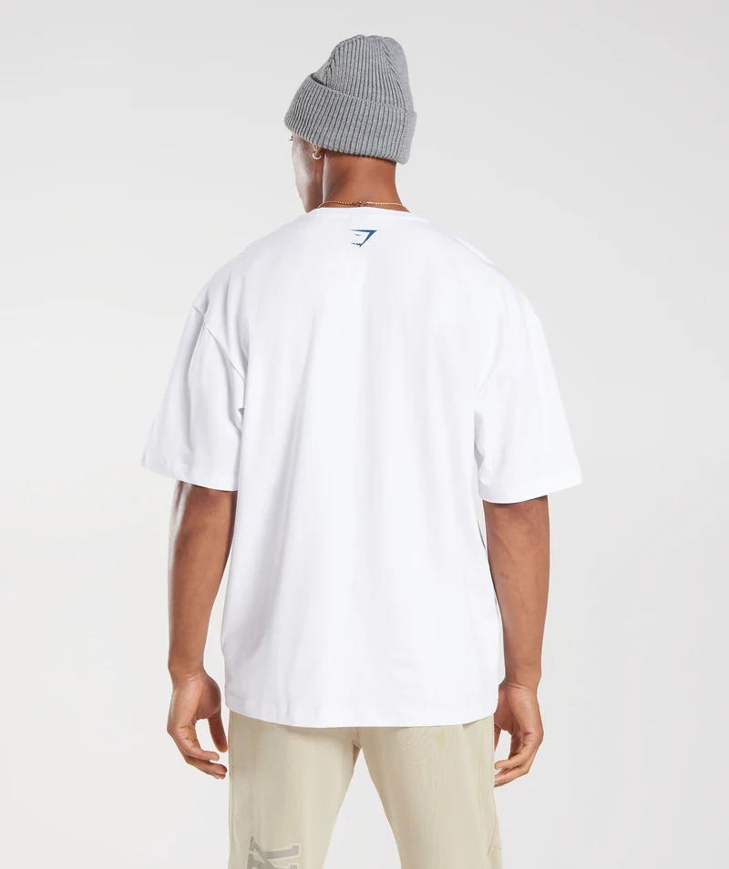 Gymshark Collegiate Oversized T-Shirt - White