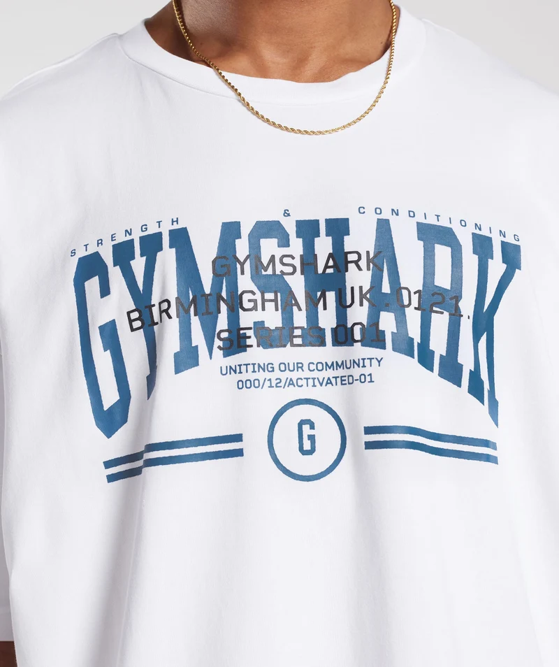 Gymshark Collegiate Oversized T-Shirt - White