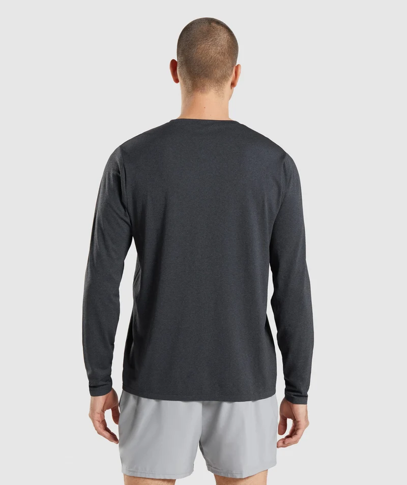Gymshark Arrival Seamless Long Sleeve T-Shirt - Black Marl