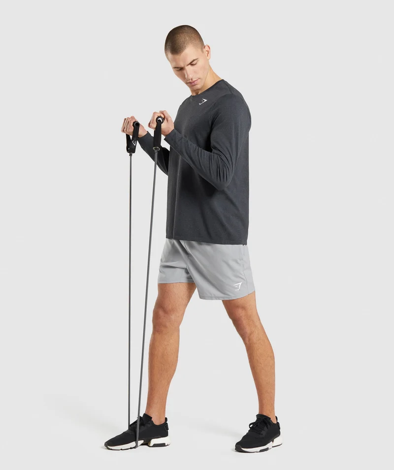 Gymshark Arrival Seamless Long Sleeve T-Shirt - Black Marl