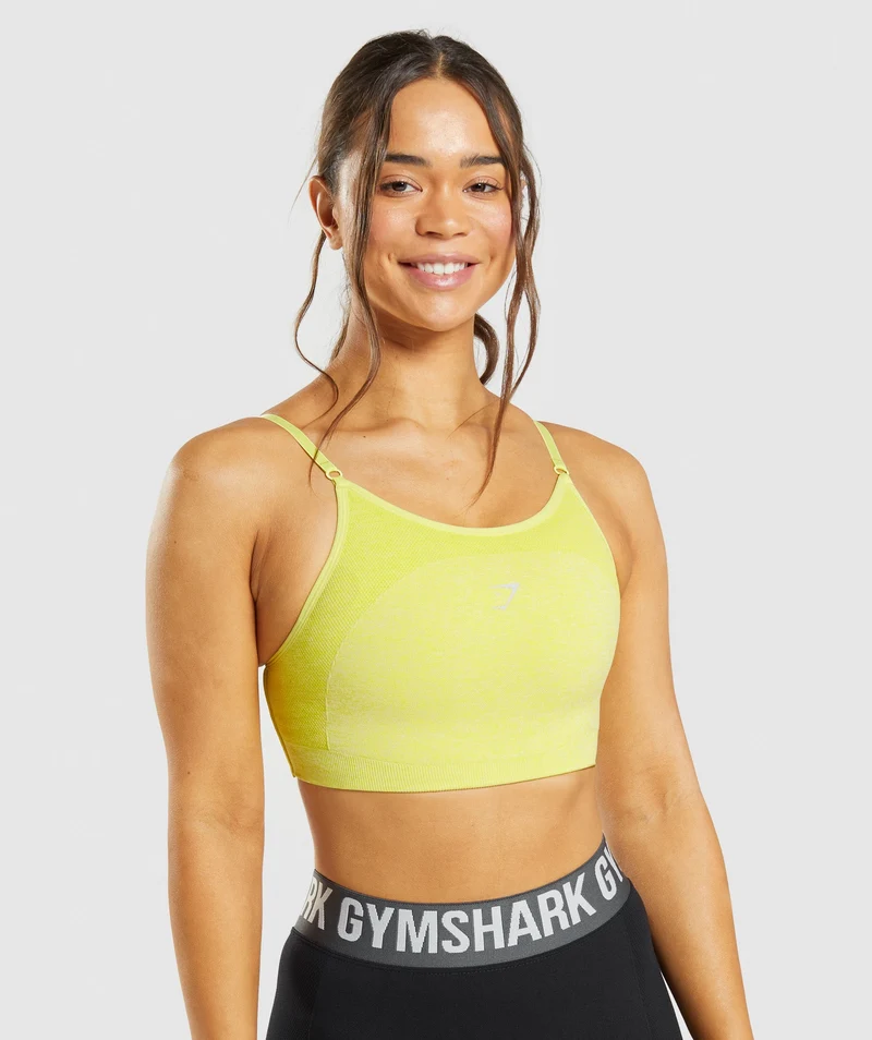 Gymshark Flex Strappy Sports Bra - Glitch Yellow Marl