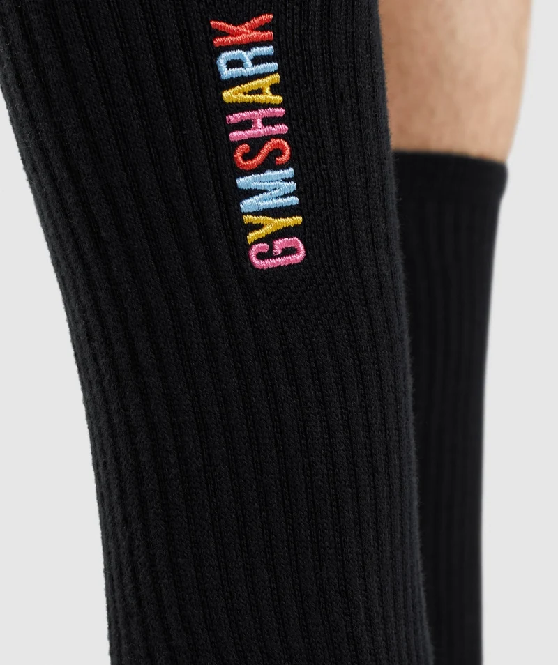 Gymshark Sundae Crew Socks - Black