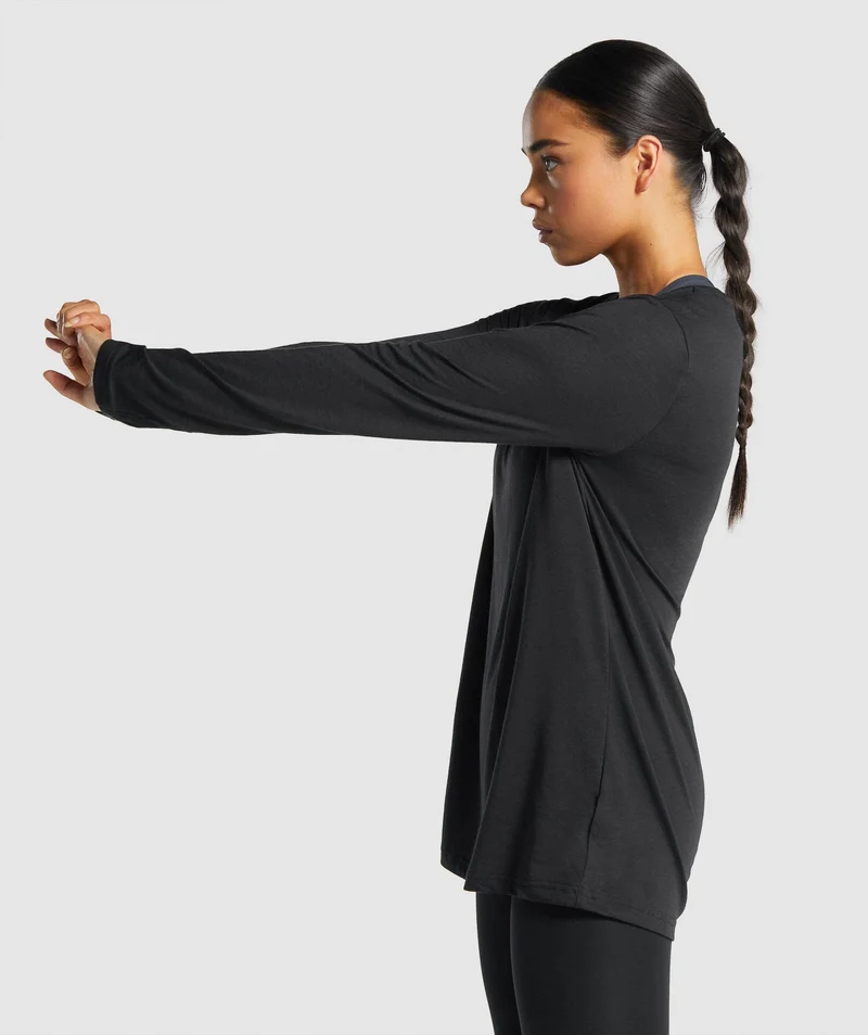 Gymshark Training Oversized Long Sleeve Top - Black
