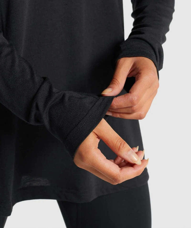 Gymshark Training Oversized Long Sleeve Top - Black