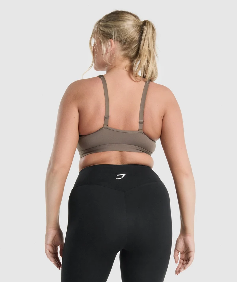 Gymshark Scoop Neck Sports Bra - Brown