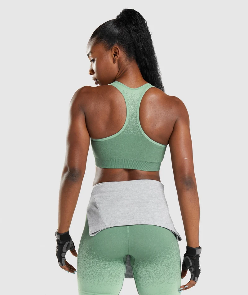 Gymshark Adapt Ombre Seamless Sports Bra - Green/Light Green