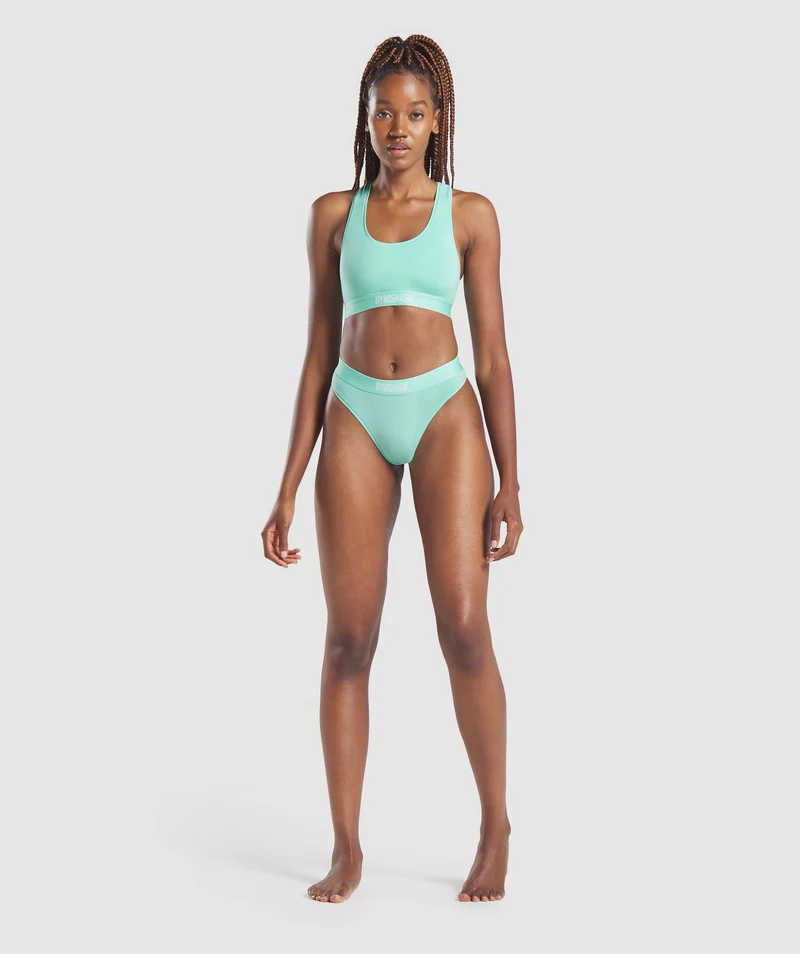 Gymshark Cotton Bralette - Light Green