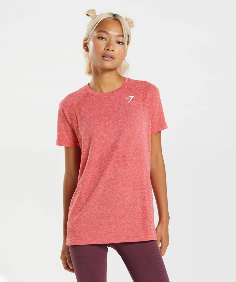 Gymshark Vital Seamless 2.0 Light T-Shirt - Chilli Red Marl