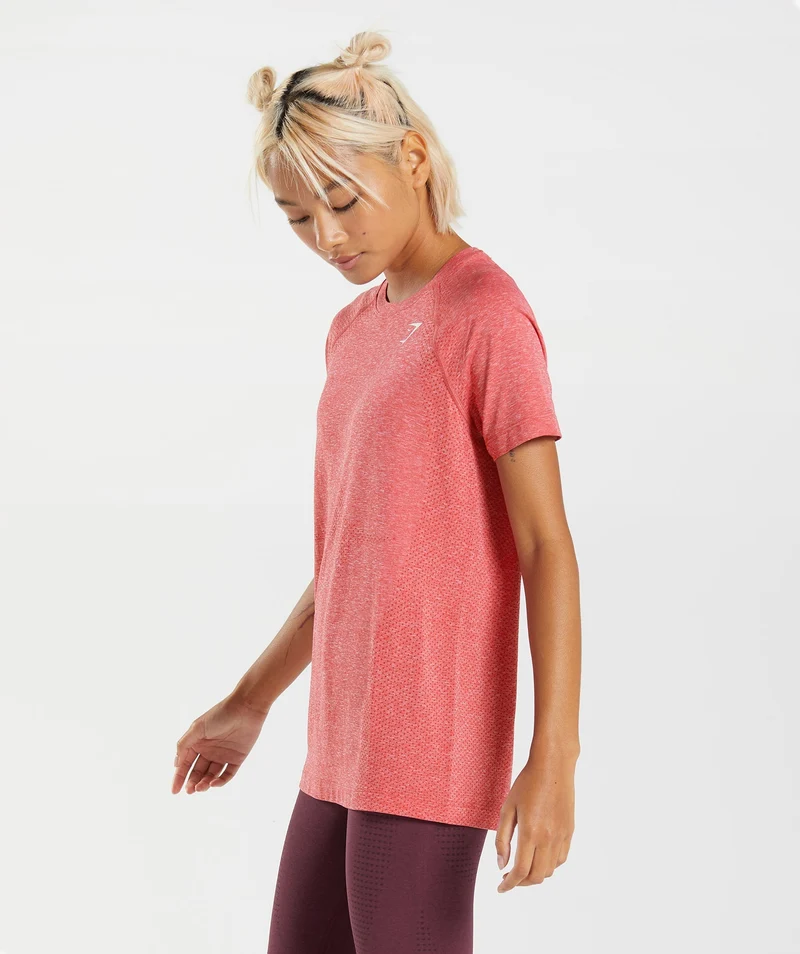 Gymshark Vital Seamless 2.0 Light T-Shirt - Chilli Red Marl