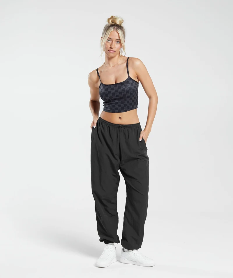 Gymshark Monogram Crop Cami Tank - Onyx Grey
