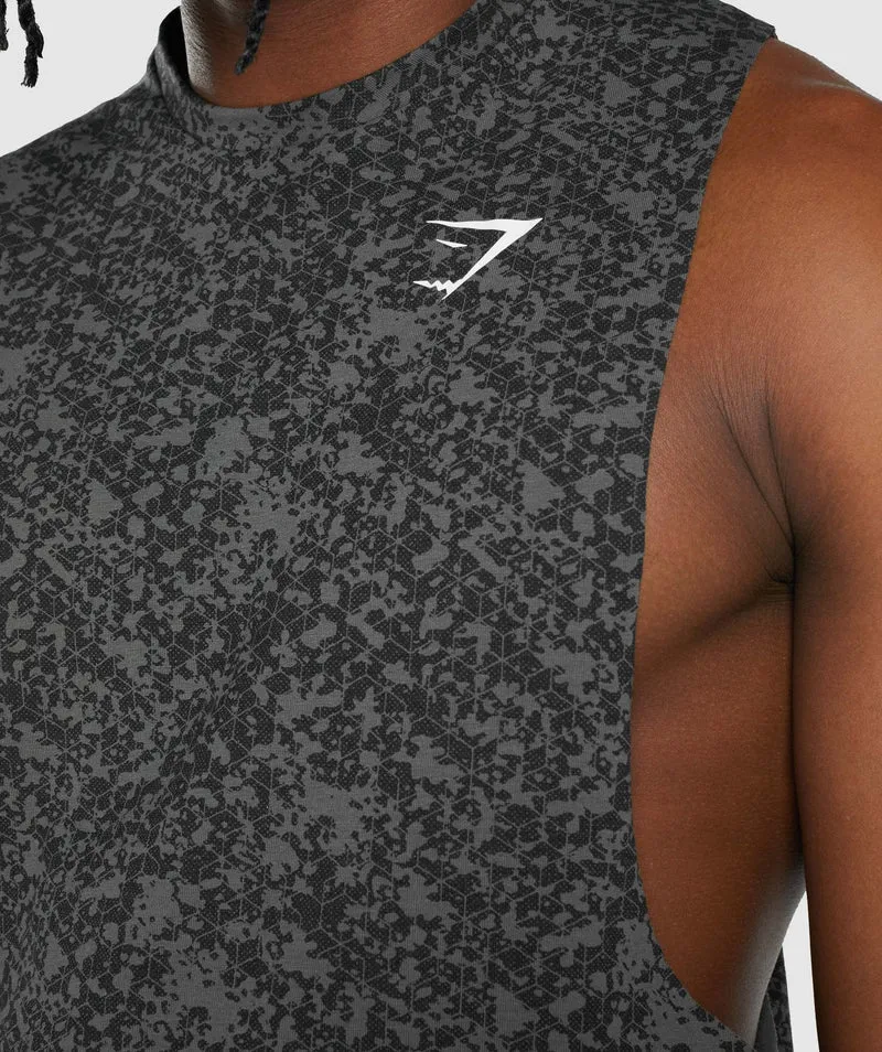 Gymshark Critical 2.0 Drop Arm Tank - Charcoal Print