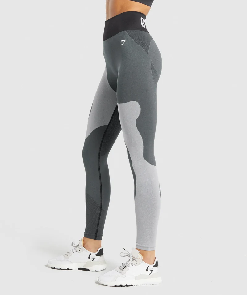 Gymshark WTFlex Seamless High Waisted Leggings - Wavy | Charcoal