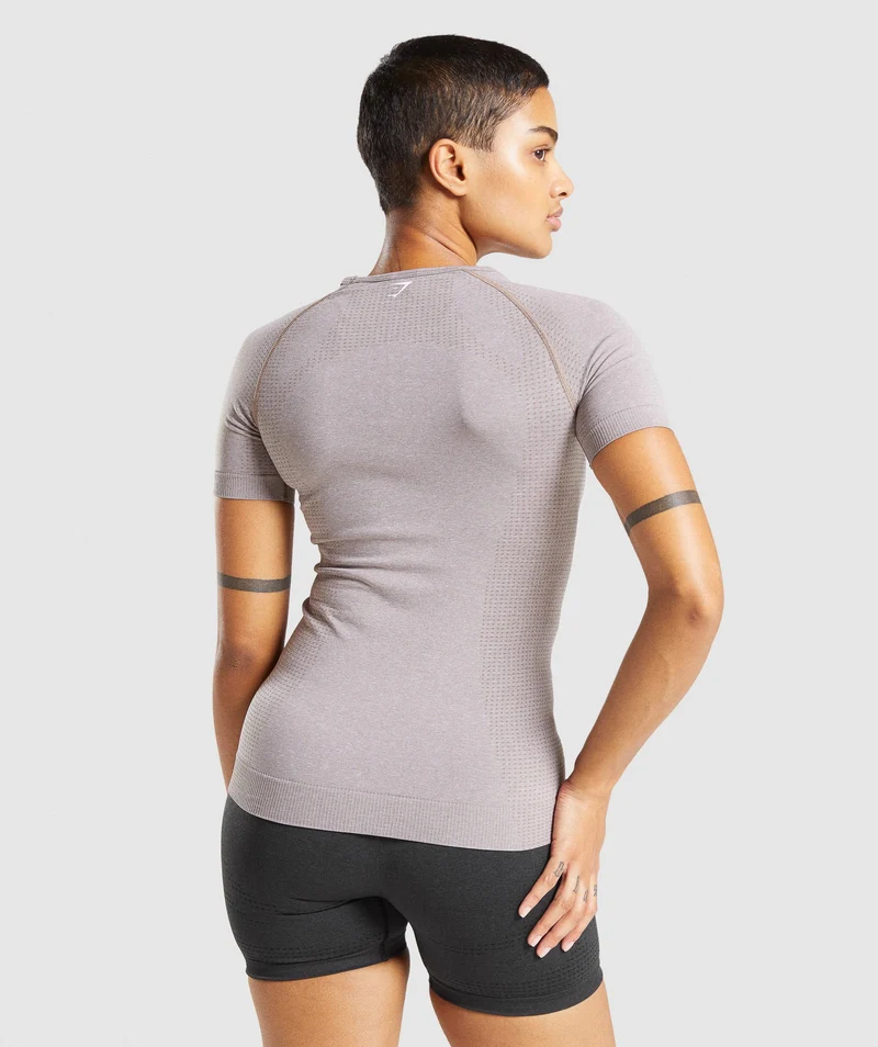 Gymshark Vital Seamless 2.0 T-Shirt - Taupe Marl
