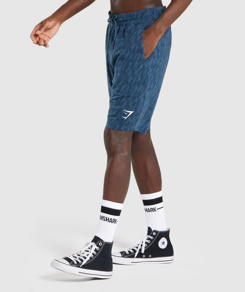 Gymshark Critical 9" Shorts - Teal Print