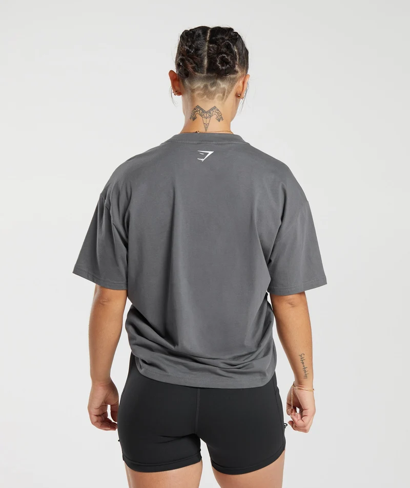 Gymshark Lifting Graphic Oversized T-Shirt - Dark Grey