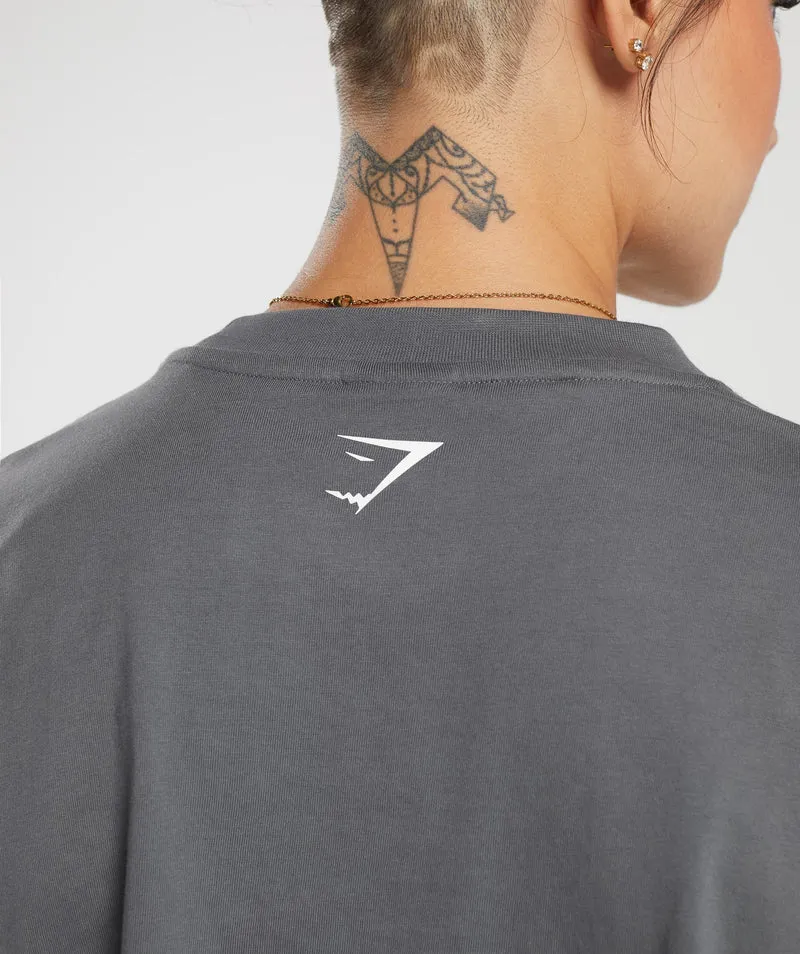 Gymshark Lifting Graphic Oversized T-Shirt - Dark Grey