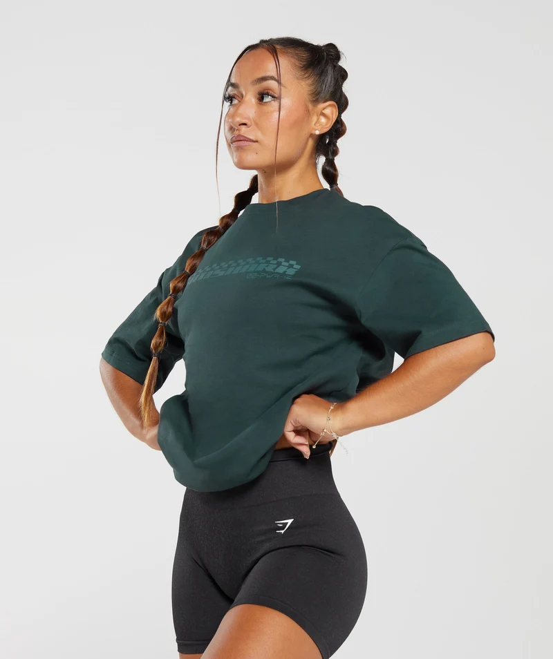 Gymshark Motorcross Oversized T-Shirt - Darkest Teal