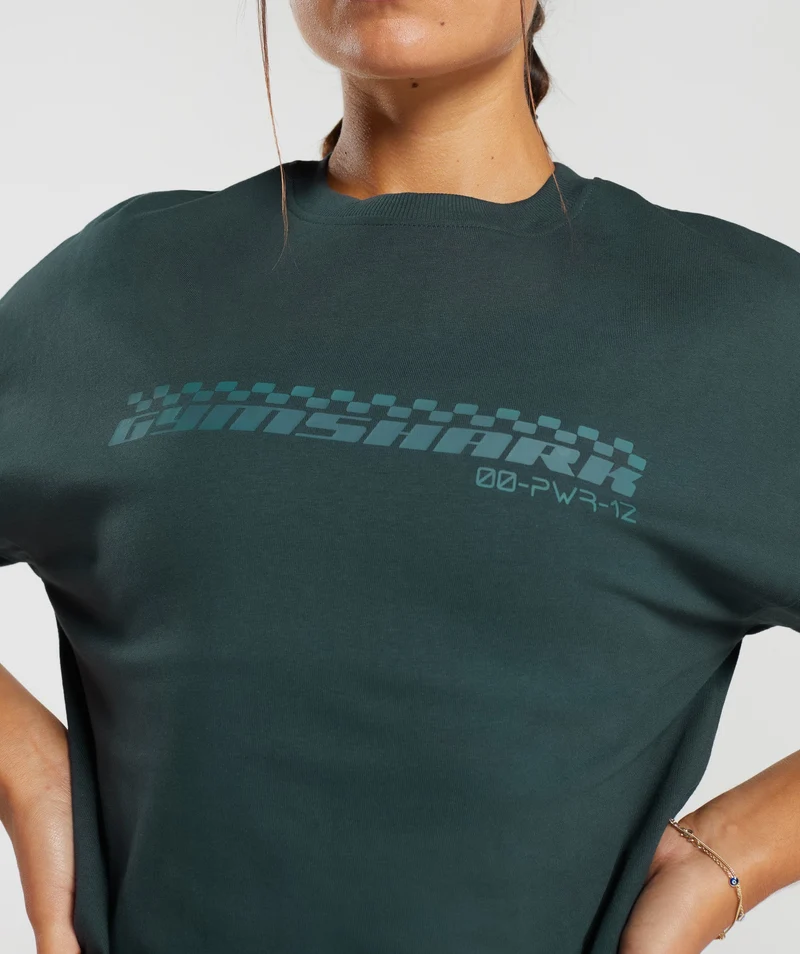 Gymshark Motorcross Oversized T-Shirt - Darkest Teal