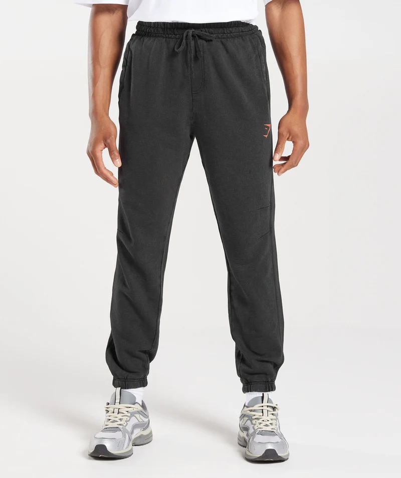 Gymshark Collegiate Joggers - Black/Acid Wash