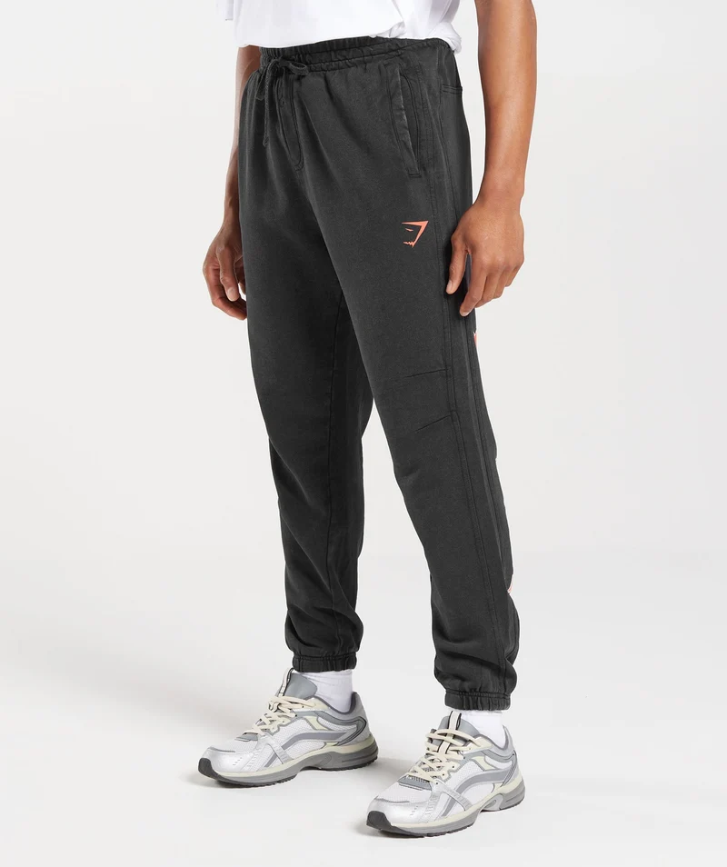 Gymshark Collegiate Joggers - Black/Acid Wash