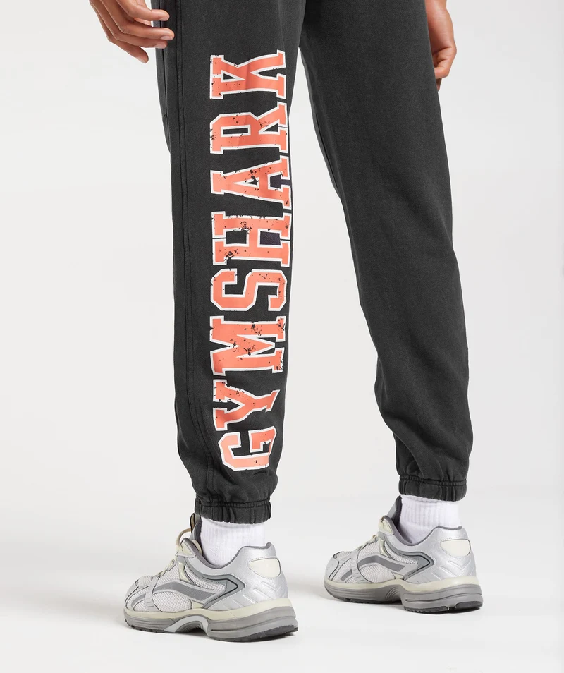 Gymshark Collegiate Joggers - Black/Acid Wash