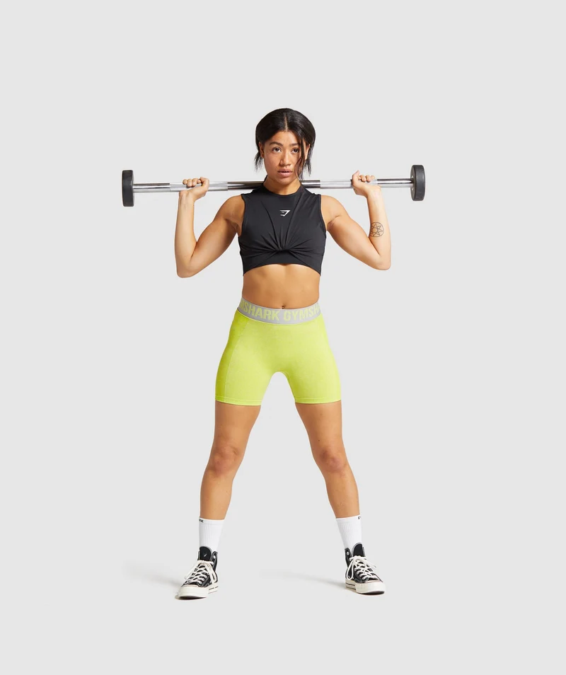 Gymshark Flex Shorts - Lime Marl/Light Grey