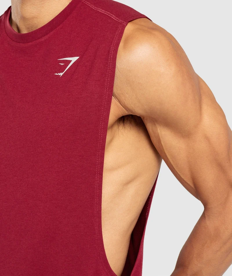 Gymshark Bold Drop Arm Tank - Burgundy