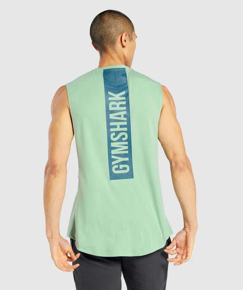 Gymshark Bold Drop Arm Tank - Green