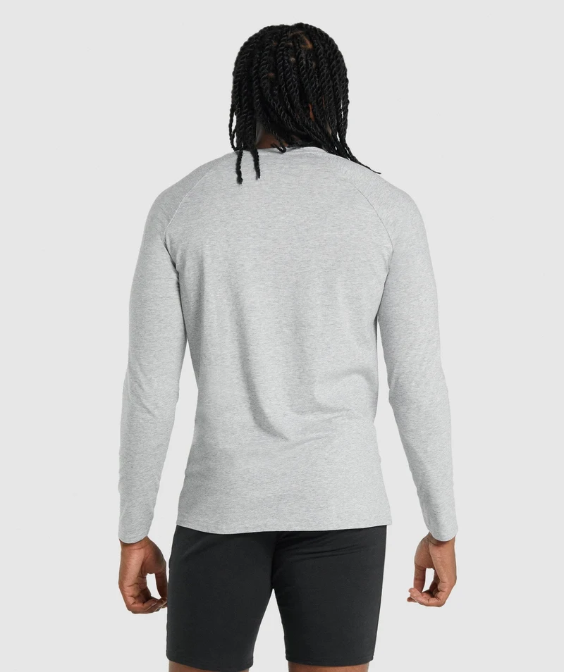 Gymshark Critical 2.0 Long Sleeve T-Shirt - Light Grey Marl