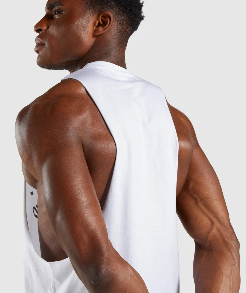Gymshark Legacy Drop Arm Tank - White